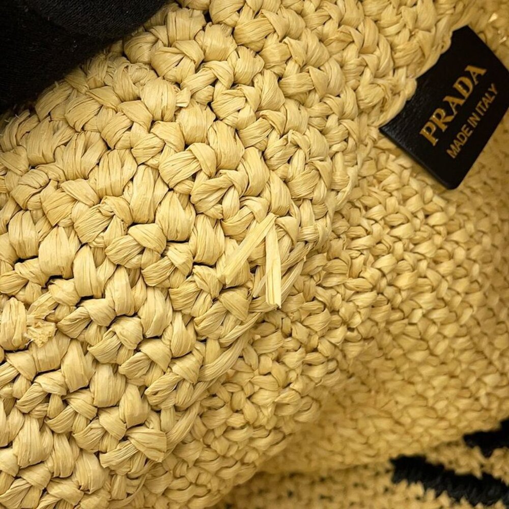 Prada Tote Crochet Logo Raffia - Picture 7 of 10